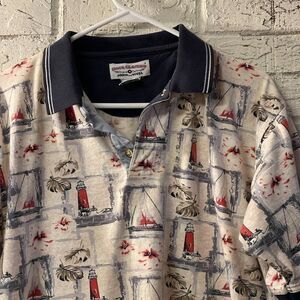 Vintage 90s Boca Classics LightHouse Beach Polo Small